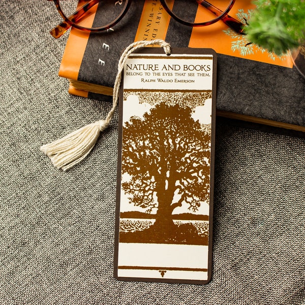 Oak Tree Bookmark - Ralph Waldo Emerson Quote - Bookish Gift for Mom -  Reading Gift for Nature Lovers - Literary Bookmark