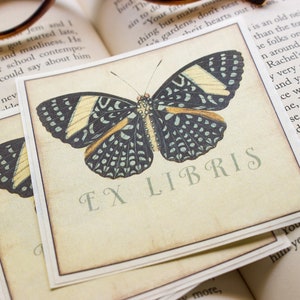 Butterfly Bookplate Set Personalized Book Plate Stickers Ex Libris Customized Book Labels Bookish Gift for Wife image 5