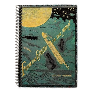 Jules Verne Pocket Notebook: From the Earth to the Moon Spiral Journal