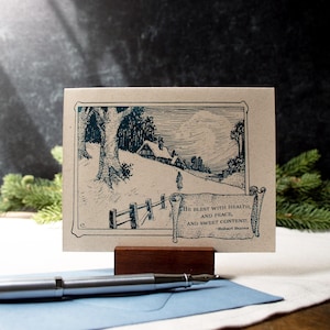 Christmas Cards Pack, Boxed Set of 8 with Envelopes, Robert Burns Quote Literary Holiday Greeting for Book Lovers
