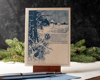 Longfellow Quote Christmas Cards: Woodland Holiday Greeting Set