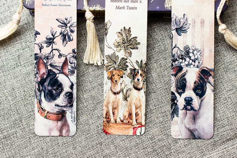 Dog Bookmark Set , Metal Bookmark , Bookish Gift , Book Club Gift , Set of 3 Handmade Book Marks , Gift for Dog Lovers image 3