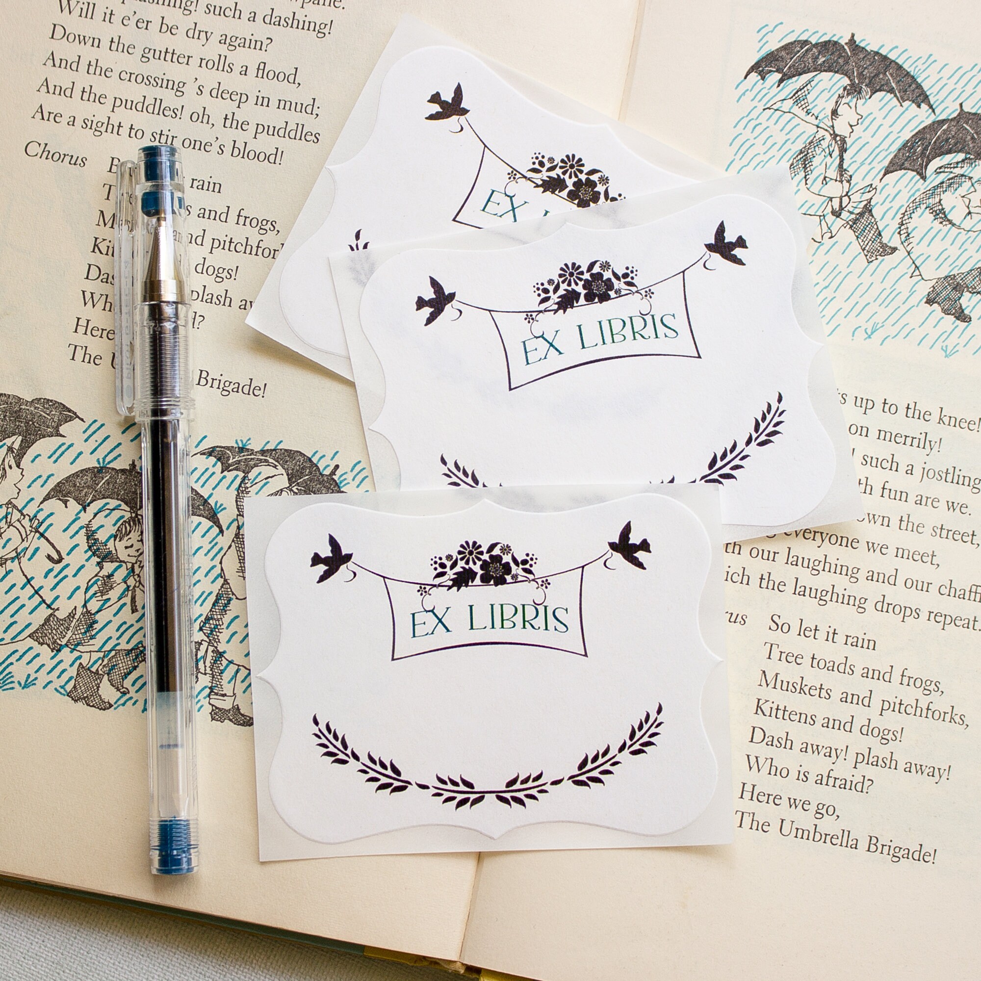 Bird Bookplates Personalized Book Plates Ex Libris Etsy UK