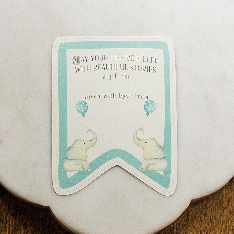 Elephant Baby Shower Bookplate Stickers Personalized Book Etsy