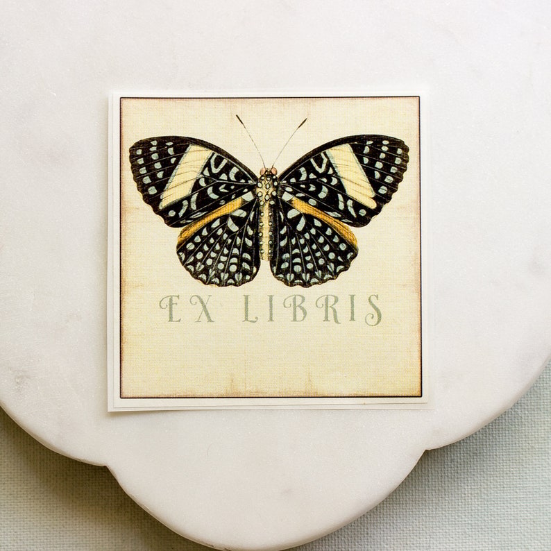 Butterfly Bookplate Set Personalized Book Plate Stickers Ex Libris Customized Book Labels Bookish Gift for Wife image 7