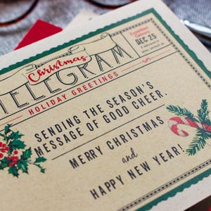 Christmas Telegram Cards: Nostalgic Holiday Greetings, Set of 8 Bild 2