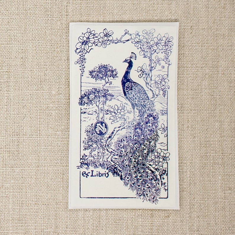 Peacock Book Plate Set Personalized Bookplate Stickers Ex Libris Customized Book Labels Bookish Gift for Wife image 6