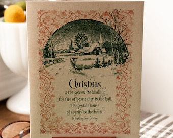 Washington Irving Christmas Card Set: Rustic Kraft Holiday Cards