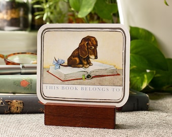 Personalized Dachshund Puppy Bookplates - Bookish Gift for Kids - Ex Libris - Book Label - Book Plate Stickers