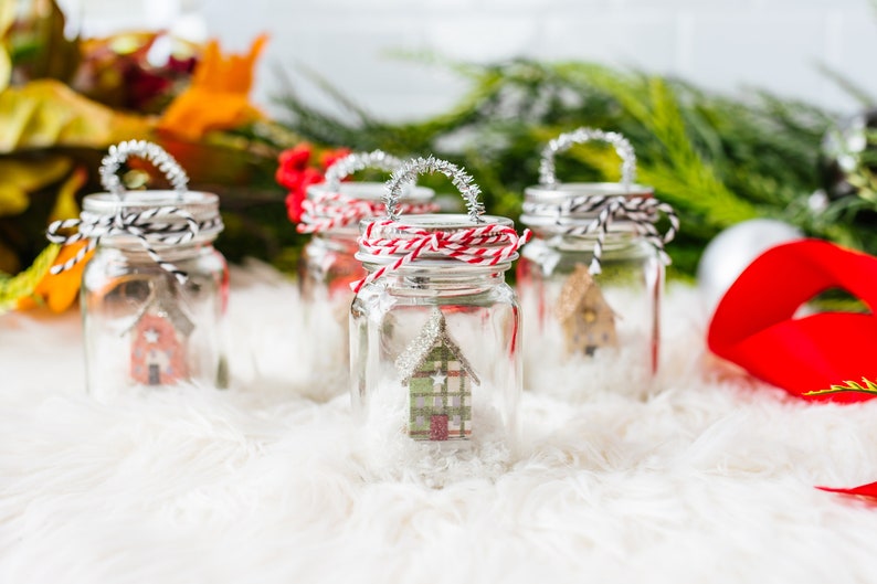 Mason Jar Christmas ornament miniature farmhouse Christmas decor image 6