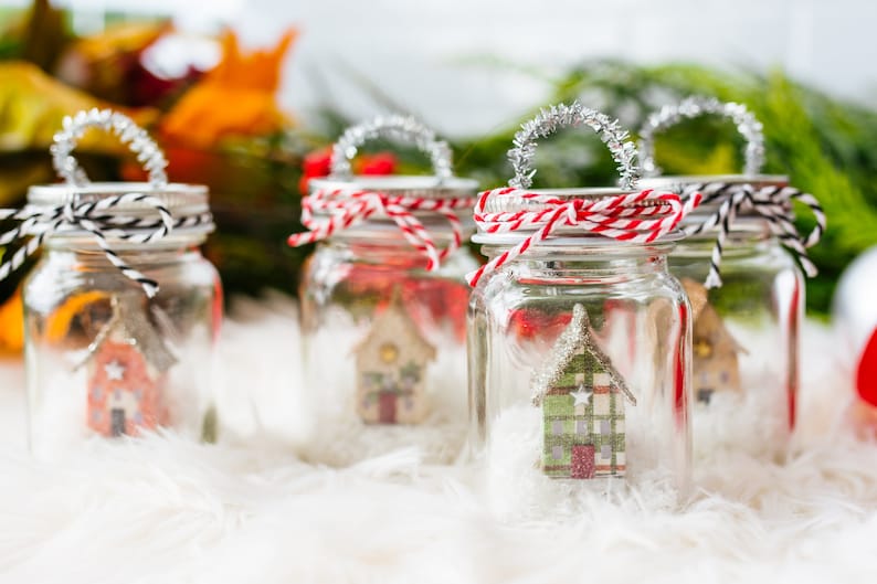 Mason Jar Christmas ornament miniature farmhouse Christmas decor image 4