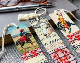 American West Bookmark Set , Metal Bookmark ,  Bookish Gift , Bookmark Gift for Fathers Day ,  Set of 3 Handmade Western Themed Book Marks