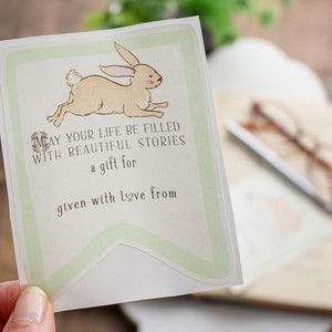 Baby Shower Bookplate Set Gender Neutral Bunny Book Plate in Green Personalized Rabbit Bookplate Stickers Customized Book Labels image 1