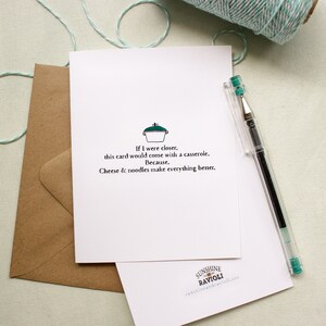 Get Well Casserole Card: Cheesy Noodles, Thinking of You