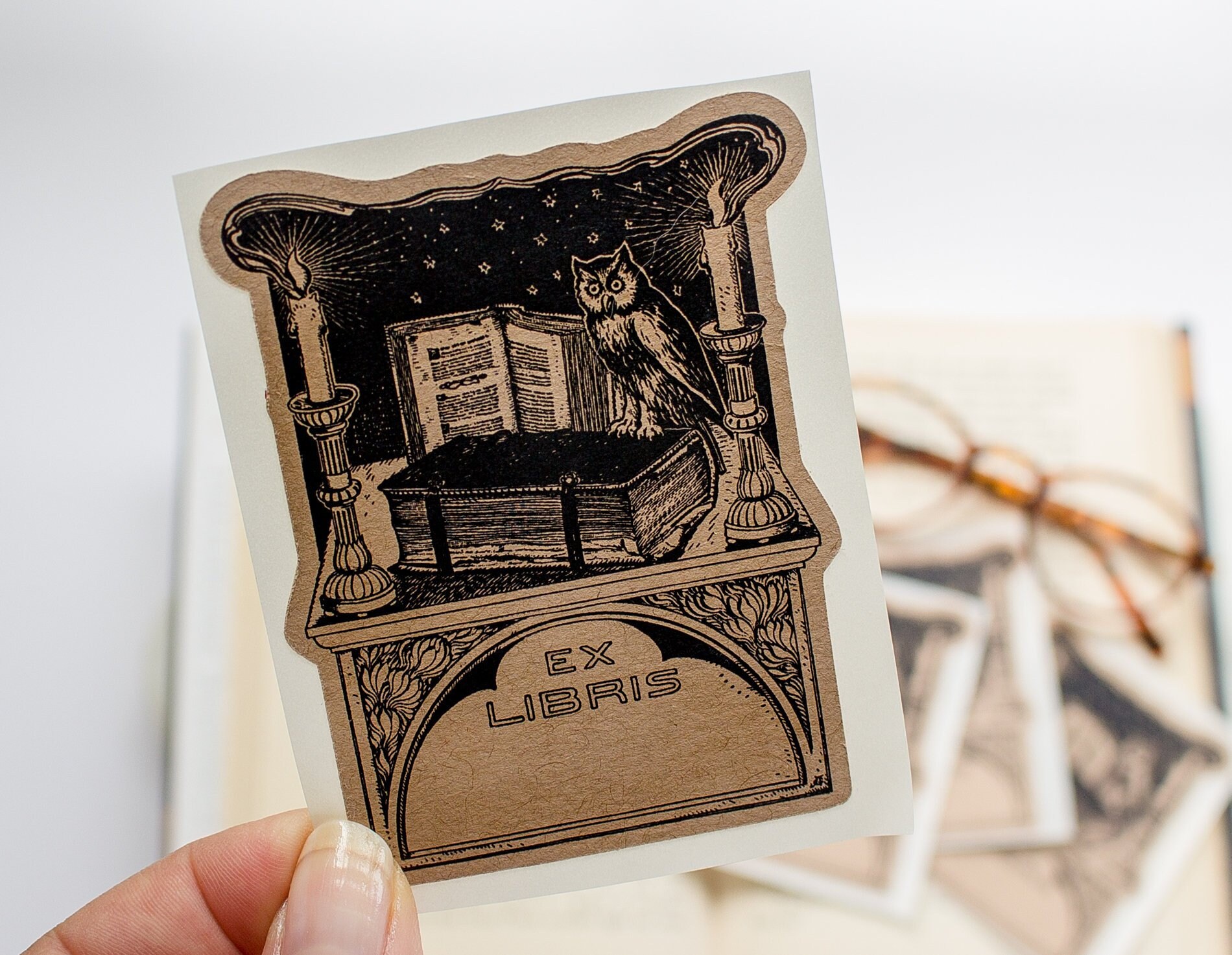 owl book plates personalized bookplate stickers Etsy