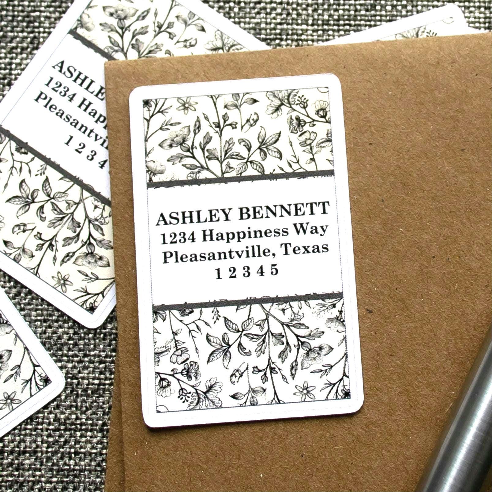 Return Address Labels, Personalized Floral Address Stickers,  Gift for New Homeowners, Housewarming