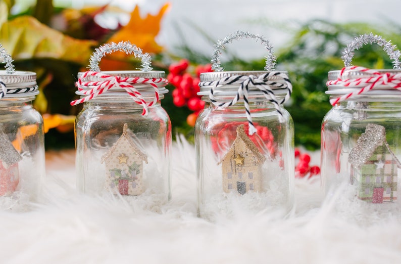 Mason Jar Christmas ornament miniature farmhouse Christmas decor image 8