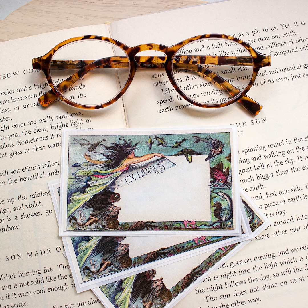 Mermaid Book Plate Set - Personalized Bookplates - Ex Libris ...