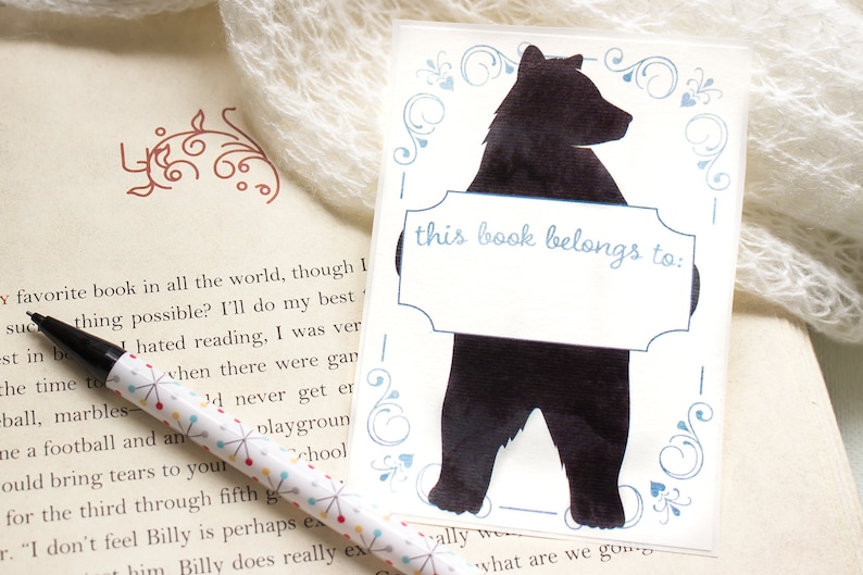 Bear Book Plates Kids Bookplates Bookplate Stickers Etsy