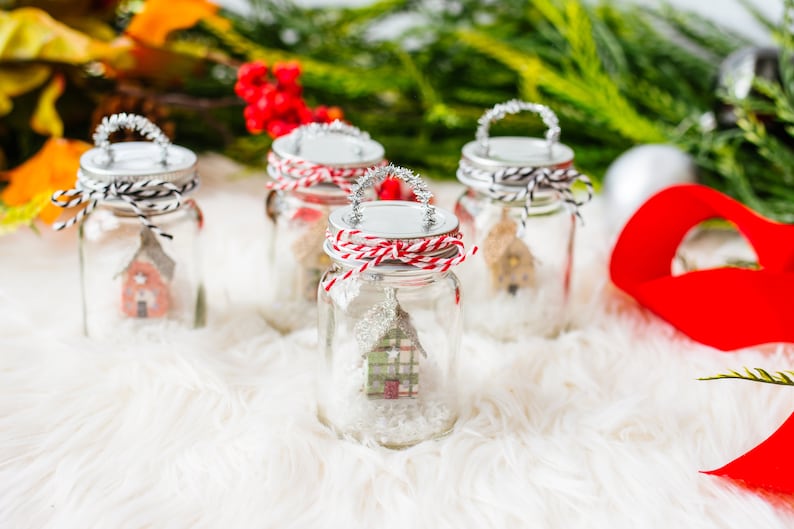 Mason Jar Christmas ornament miniature farmhouse Christmas decor image 5