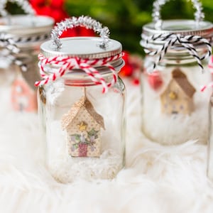 Mason Jar Christmas ornament miniature farmhouse Christmas decor image 2