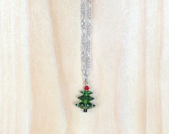 Sterling Silver Christmas Tree Necklace