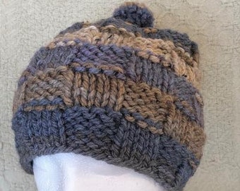 Checker Board Pompom Hat