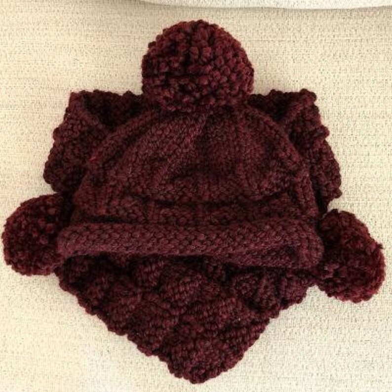 Pompom Hat and Matching Pompom Scarf | Etsy