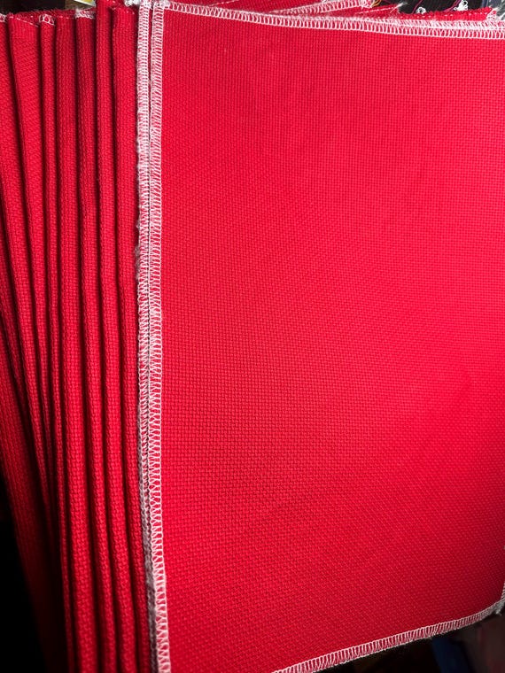 Red | 14 Count Aida | Finished Edges
