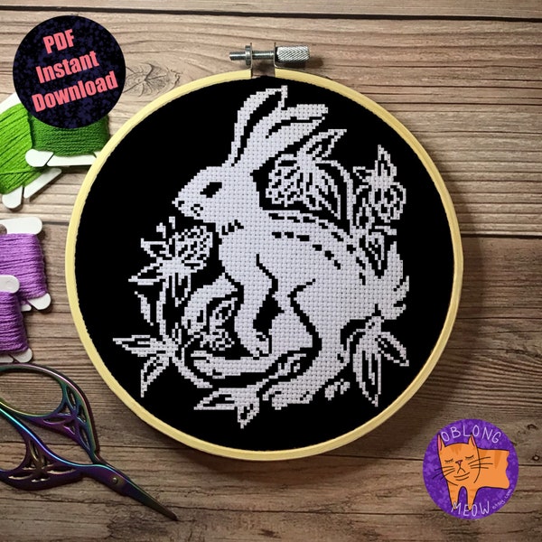 White Rabbit | Cross Stitch Pattern | PDF Instant Download