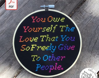 You Deserve Love | Cross Stitch Pattern | PDF Instant Download