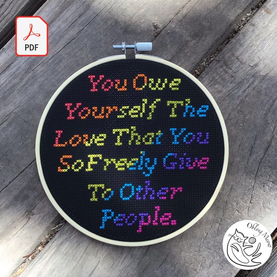 You Deserve Love | Cross Stitch Pattern | PDF Instant Download