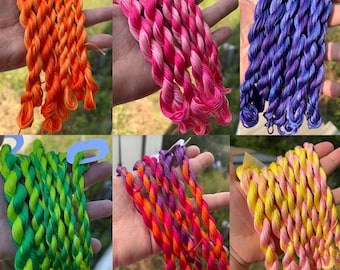 40, 80 & 120 Yards Hand Dyed Floss | 6 Strand DMC Cotton Floss | Made To Order