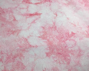 Rosa cipria / Tela Aida tinta a mano / Realizzata su ordinazione