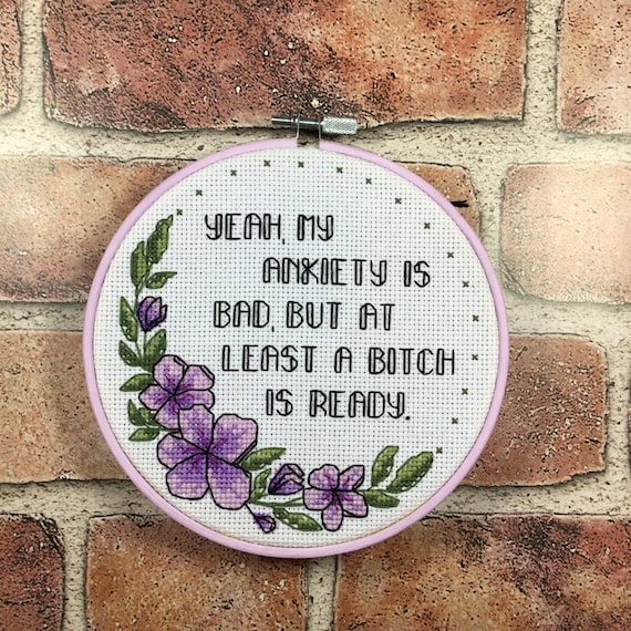 Anxiety | Cross Stitch Pattern | PDF Instant Download