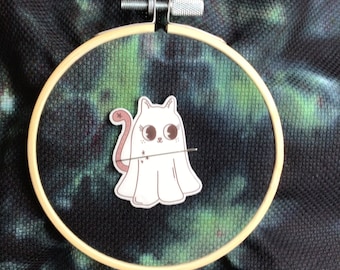 Needle Minder | Cat Sheet Ghost | Magnetic | Cute Pastel