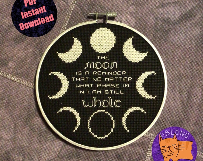 Moon Phases | Cross Stitch Pattern | PDF Instant Download