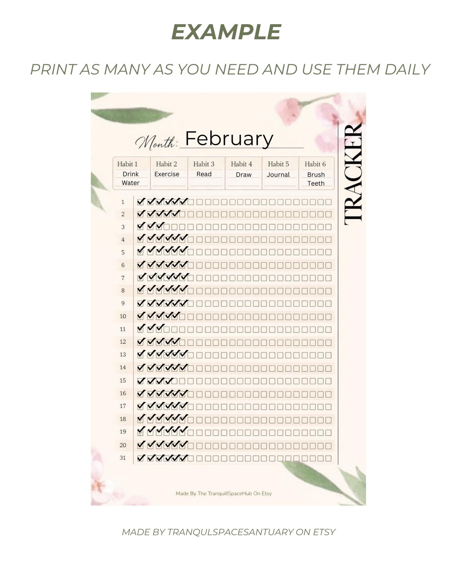 Editable Monthly Habit Tracker Printable- Stay Consistent in Style ...
