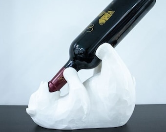 Soporte de vino de oso/Soporte de botella de vino impreso en 3D/ Estante de vino/ Decoración del hogar /Patas de oso pequeño