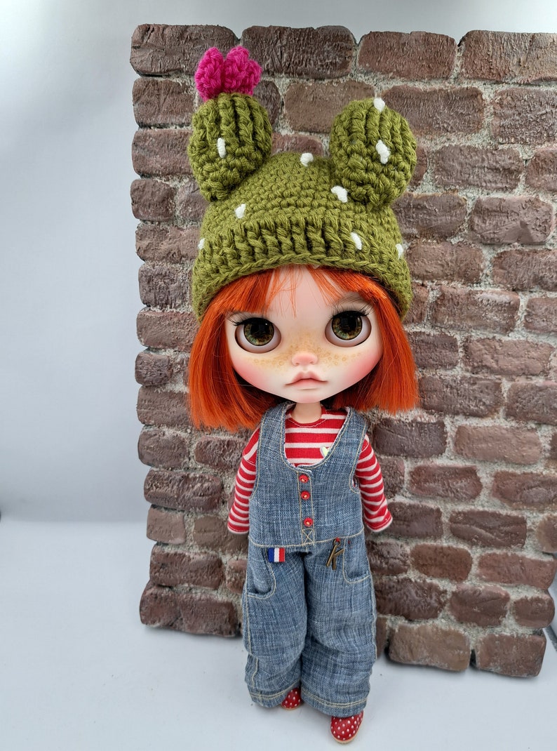 Gorro de cactus para muñeca Blythe. Ropa para Blythe. Gorro a crochet para Blythe doll, Blythe ropa, blythe muñeca, ropa para Blythe image 6