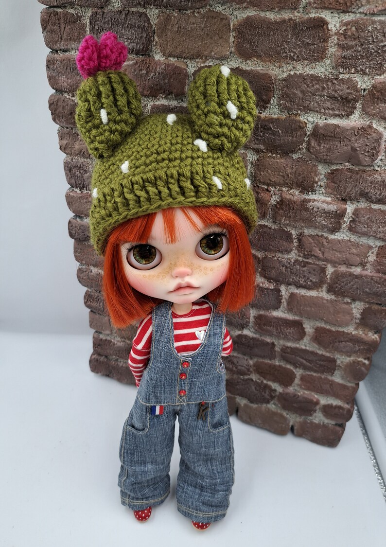 Gorro de cactus para muñeca Blythe. Ropa para Blythe. Gorro a crochet para Blythe doll, Blythe ropa, blythe muñeca, ropa para Blythe image 3