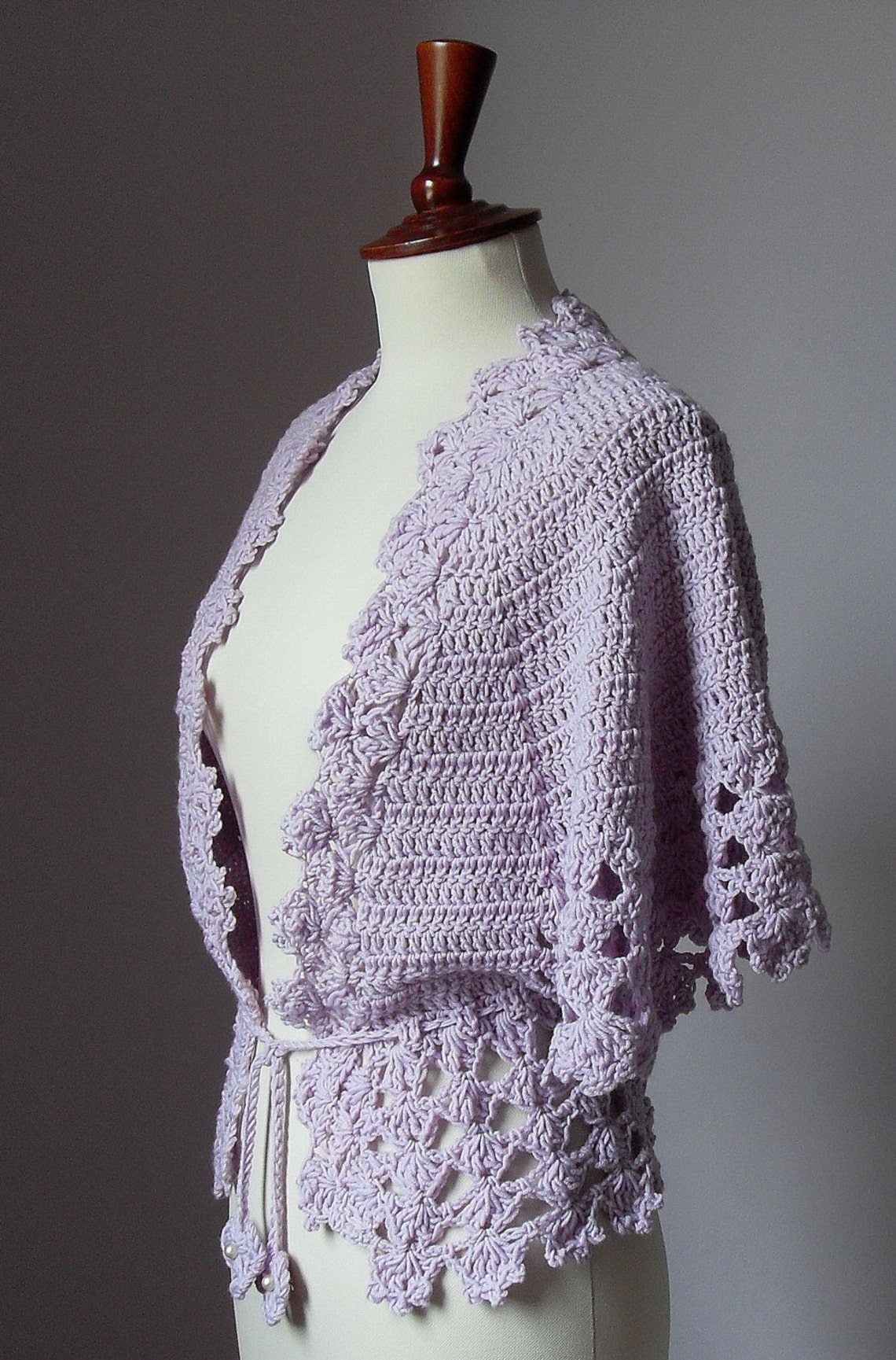 Crocheted bed jacket or light cardigan Etsy