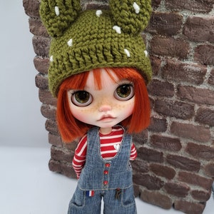 Gorro de cactus para muñeca Blythe. Ropa para Blythe. Gorro a crochet para Blythe doll, Blythe ropa, blythe muñeca, ropa para Blythe image 2