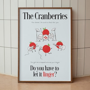 Müssen Sie es lange stehen lassen? The Cranberries Band Poster | Digitale Kunst Download | Druckbare Kunst | Maximalist Wand Kunst | Angesagter Retro Print