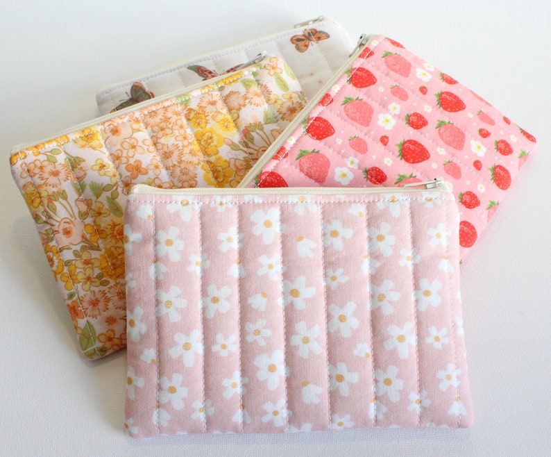 Quilted Coin Purse or Wallet, Small Zipper Pouch, Change Pouch, Women and Teens image 4