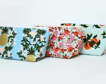 Small Floral Cosmetic Case or Makeup Bag, Zipper Pouch for Women and Teens, Rifle Paper Co Primavera