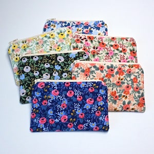 Rifle Paper Co. Floral Coin Purse: Zipper Pouch Mini Wallet