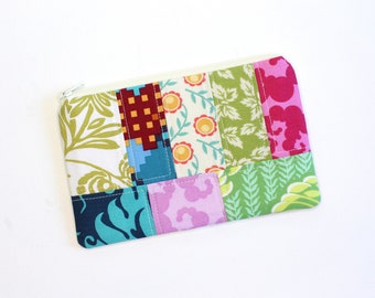 Patchwork Zipper Pouch, Cosmetic Case or Makeup Bag for Women, Gift for Her