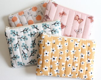 Quilted Coin Purse, Small Zipper Pouch, Change Pouch, Women and Teens Wallet
