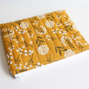 Travel Zippered Pouch for Women and Teens, Cosmetic Case or Makeup Bag, Mustard Woodland Fabric image 7